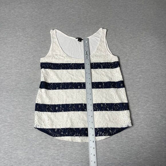 Ann Taylor Women’s Striped Lace Front Tank Top - Picture 10 of 12